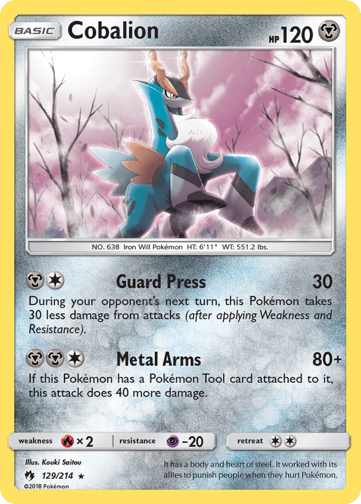 Cobalion (129/214) [Sun & Moon: Lost Thunder] Pokemon Single Pokémon  | Multizone: Comics And Games