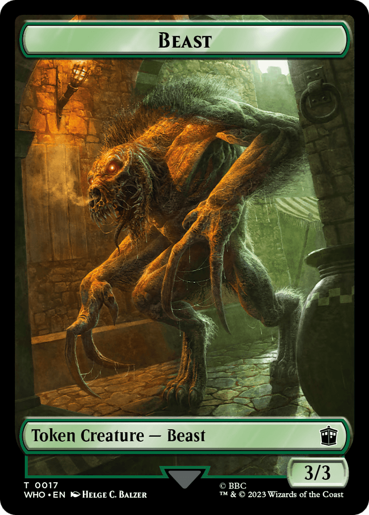 Human (0006) // Beast Double-Sided Token [Doctor Who Tokens] MTG Single Magic: The Gathering  | Multizone: Comics And Games