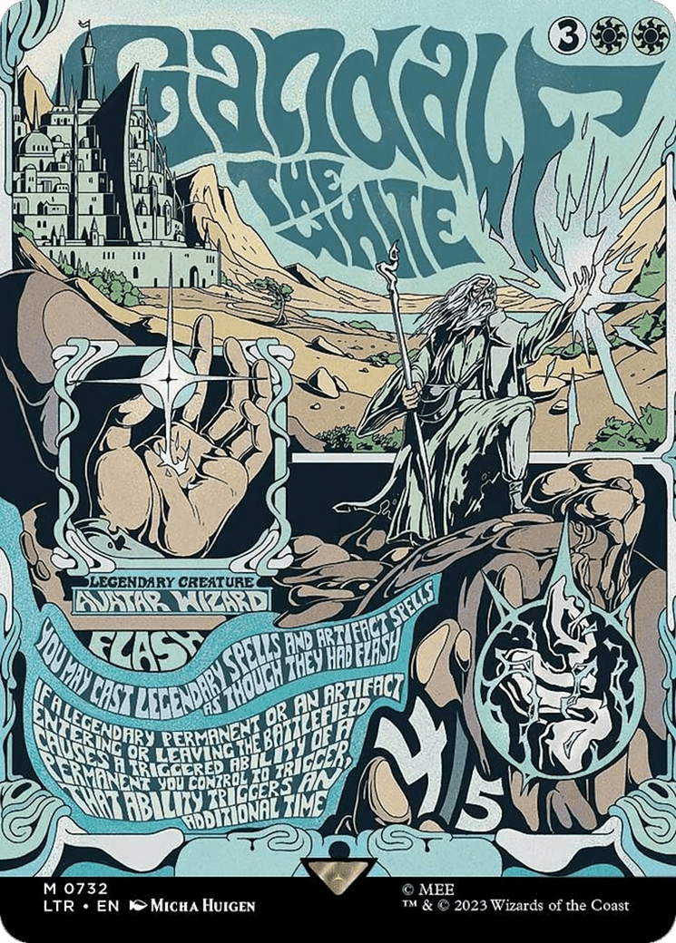 Gandalf the White (Borderless Poster) [The Lord of the Rings: Tales of Middle-Earth] MTG Single Magic: The Gathering  | Multizone: Comics And Games