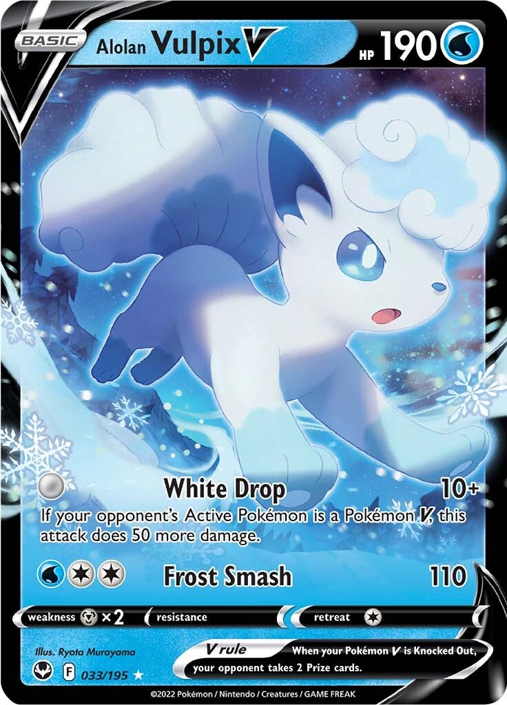 Alolan Vulpix V (033/195) [Sword & Shield: Silver Tempest] | Multizone: Comics And Games