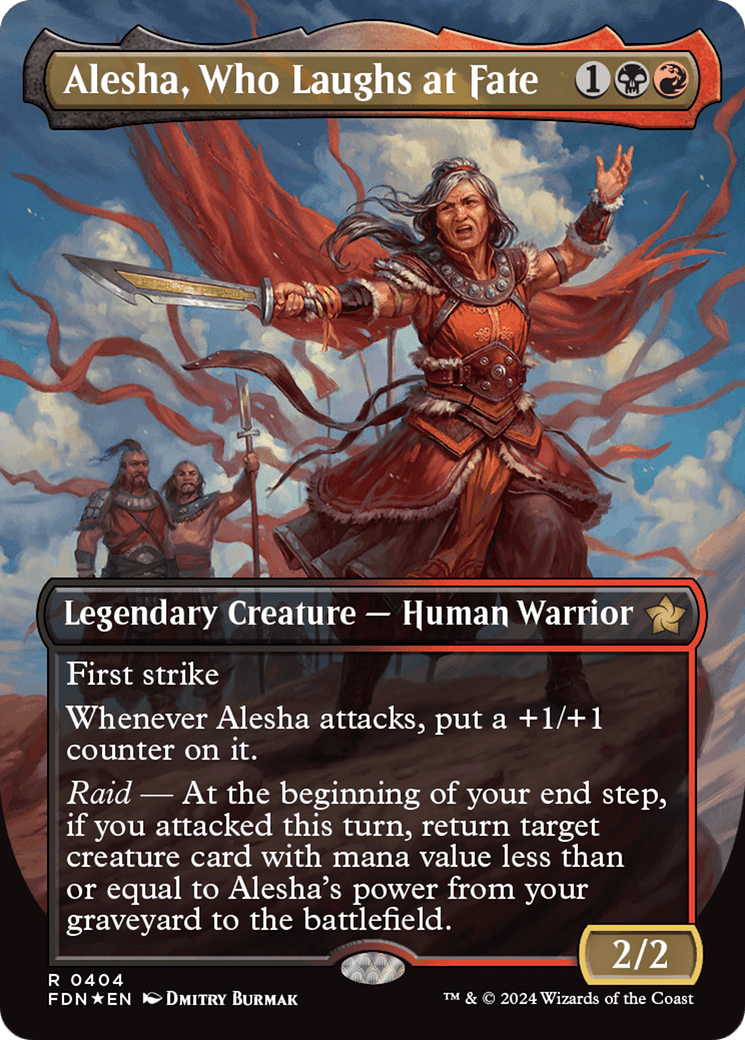 Alesha, Who Laughs at Fate (Borderless) (Mana Foil) [Foundations] MTG Single Magic: The Gathering  | Multizone: Comics And Games