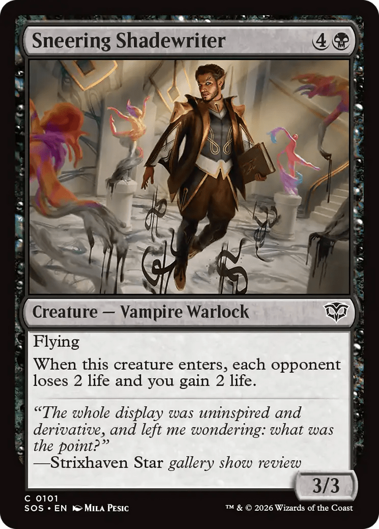 Sneering Shadewriter [Secrets of Strixhaven] MTG Single Magic: The Gathering  | Multizone: Comics And Games