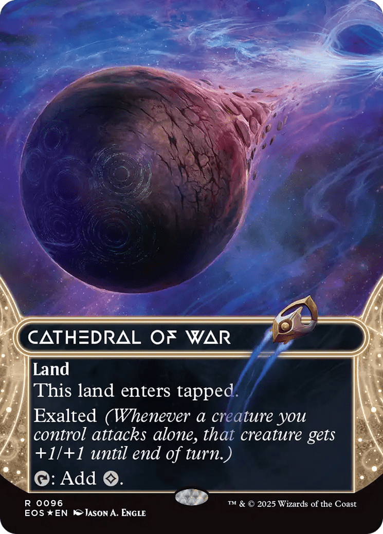 Cathedral of War (0096) (Borderless) (Galaxy Foil) [Edge of Eternities: Stellar Sights] MTG Single Magic: The Gathering  | Multizone: Comics And Games