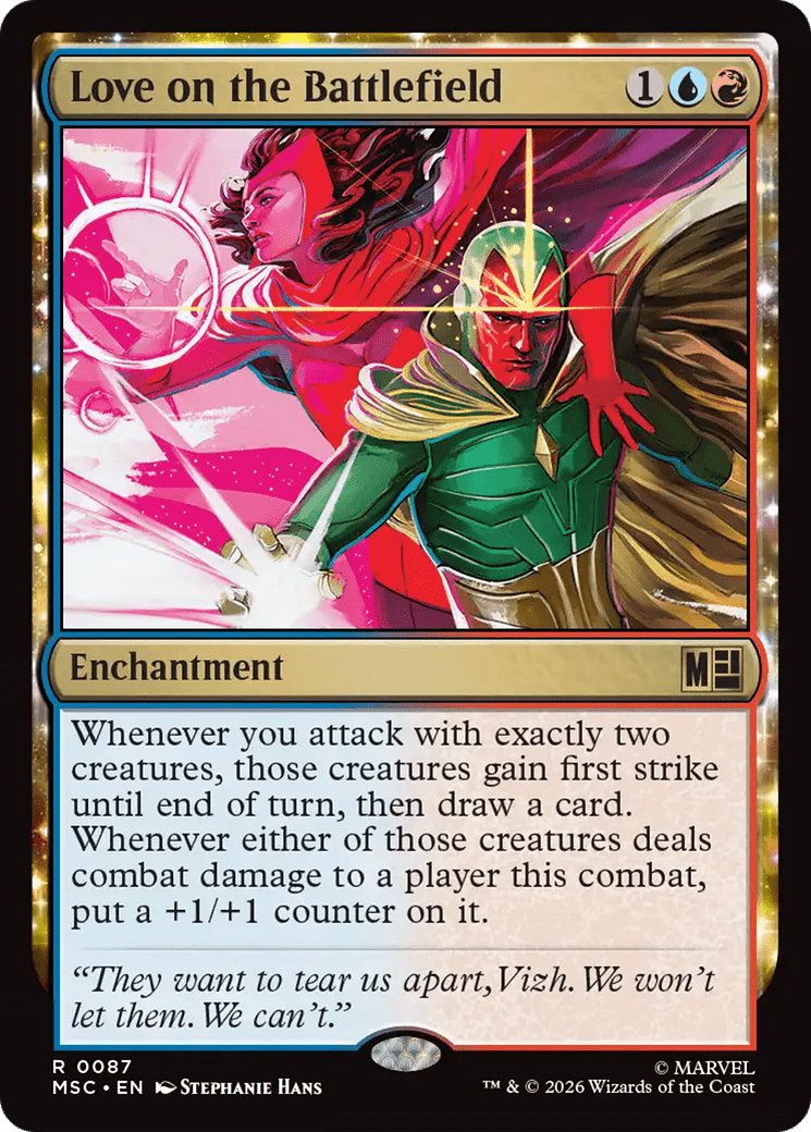 Love on the Battlefield (Surge Foil) [Marvel Super Heroes Commander] MTG Single Magic: The Gathering  | Multizone: Comics And Games