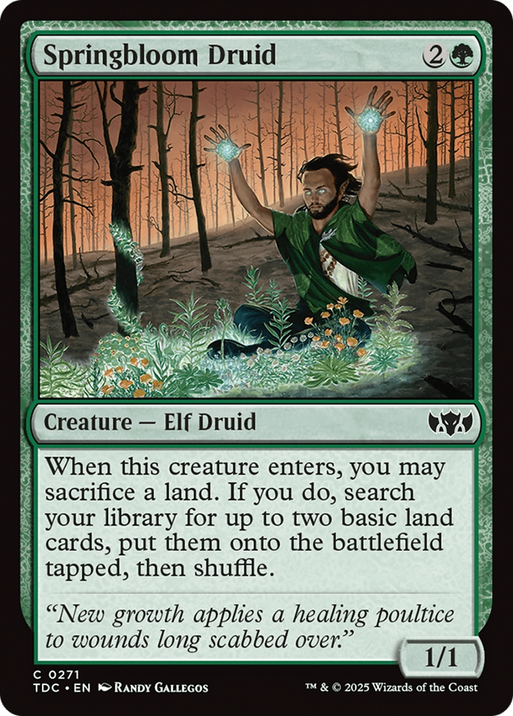 Springbloom Druid [Tarkir: Dragonstorm Commander] MTG Single Magic: The Gathering  | Multizone: Comics And Games