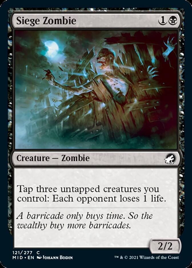 Siege Zombie [Innistrad: Midnight Hunt] MTG Single Magic: The Gathering  | Multizone: Comics And Games
