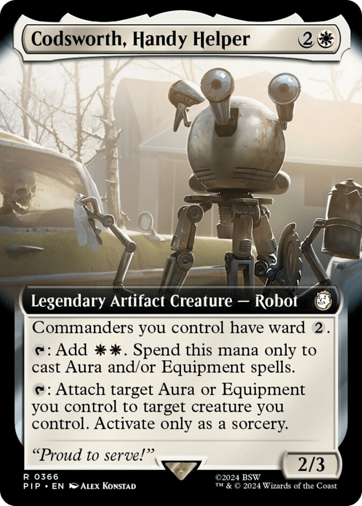 Codsworth, Handy Helper (Extended Art) [Fallout] MTG Single Magic: The Gathering  | Multizone: Comics And Games