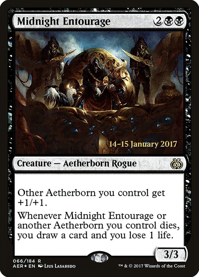 Midnight Entourage [Aether Revolt Prerelease Promos] MTG Single Magic: The Gathering  | Multizone: Comics And Games