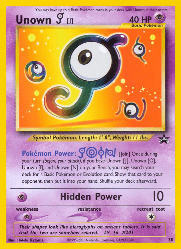 Unown [J] (38) [Wizards of the Coast: Black Star Promos] Pokemon Single Pokémon  | Multizone: Comics And Games