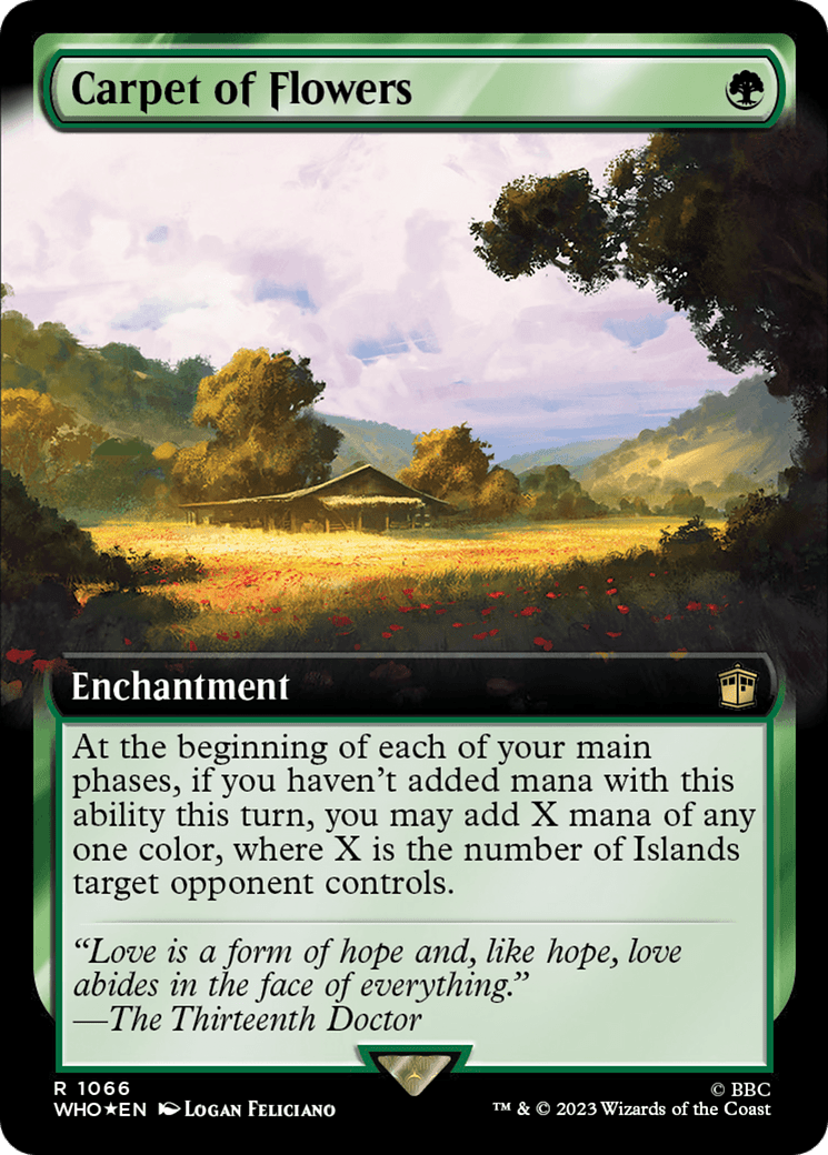 Carpet of Flowers (Extended Art) (Surge Foil) [Doctor Who] MTG Single Magic: The Gathering  | Multizone: Comics And Games