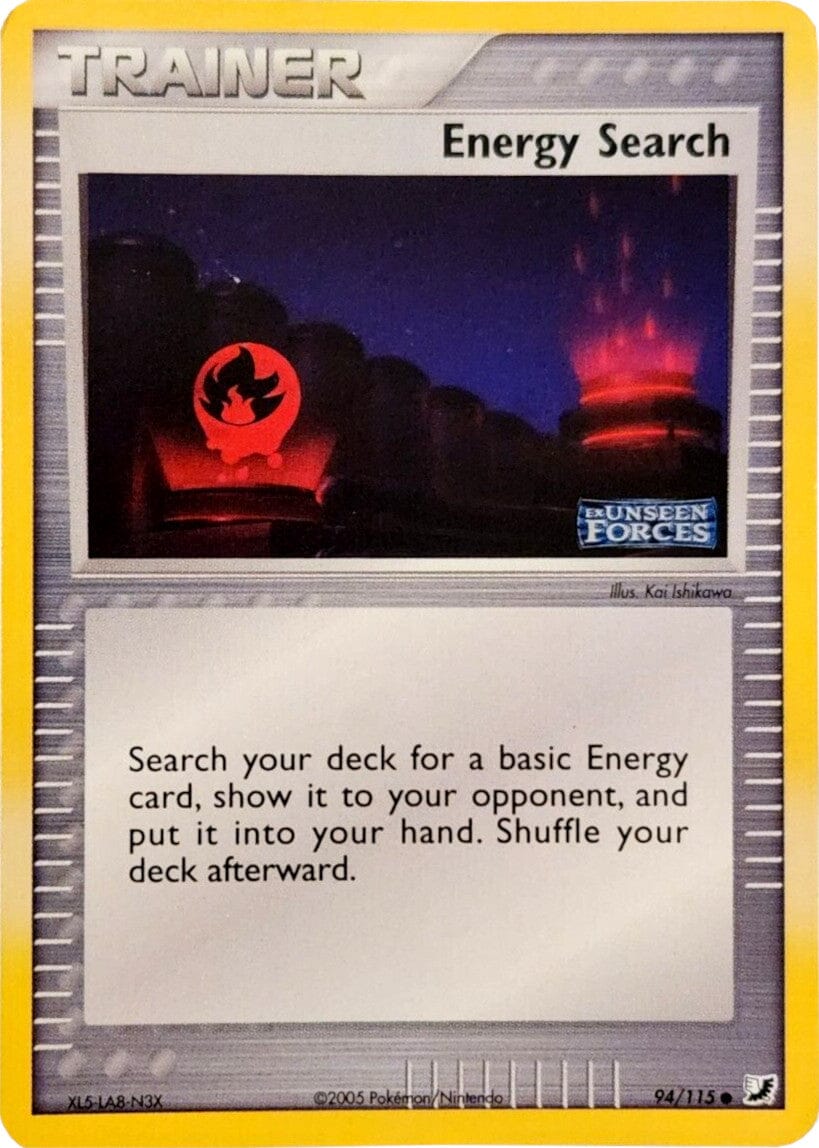 Energy Search (94/115) (Stamped) [EX: Unseen Forces] Pokemon Single Pokémon  | Multizone: Comics And Games