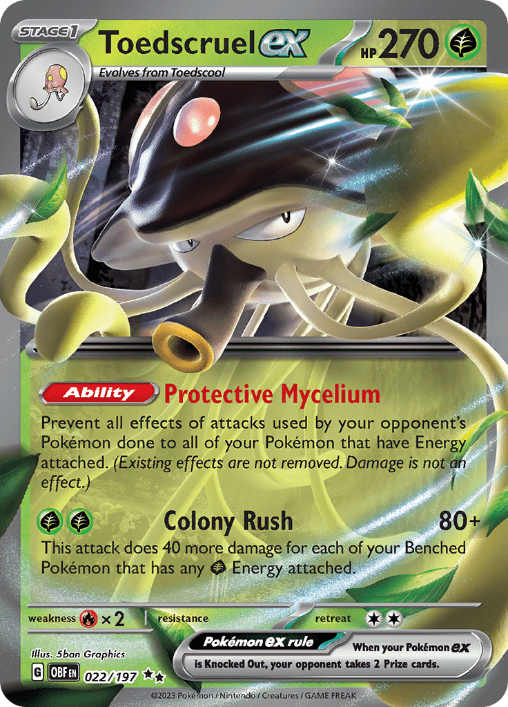 Toedscruel ex (022/197) [Scarlet & Violet: Obsidian Flames] Pokemon Single Pokémon  | Multizone: Comics And Games