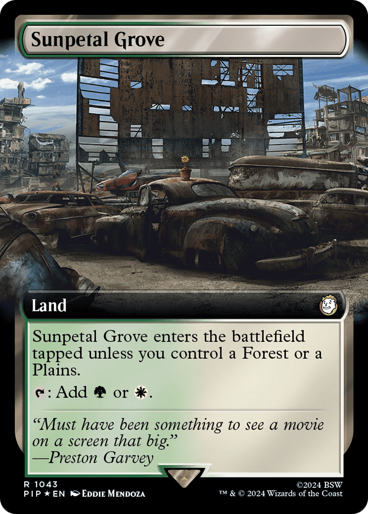 Sunpetal Grove (Extended Art) (Surge Foil) [Fallout] MTG Single Magic: The Gathering  | Multizone: Comics And Games