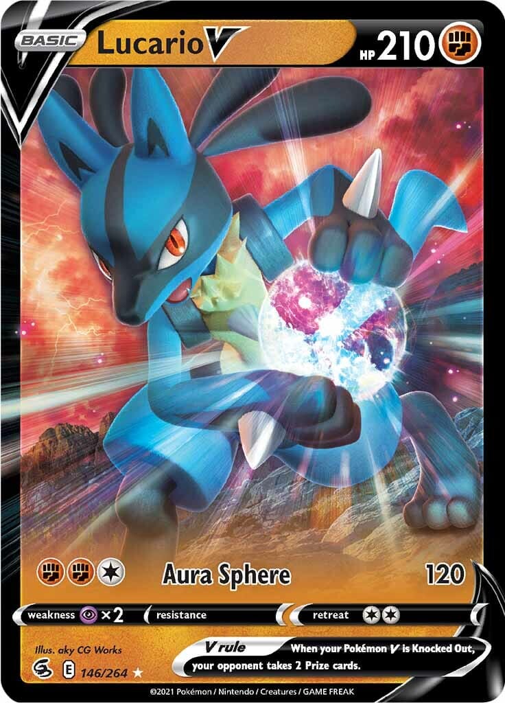 Lucario V (146/264) [Sword & Shield: Fusion Strike] Pokemon Single Pokémon  | Multizone: Comics And Games