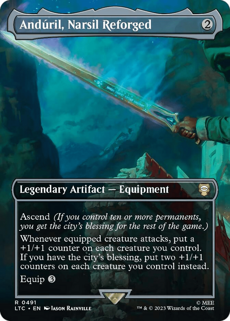 Anduril, Narsil Reforged (Borderless) [The Lord of the Rings: Tales of Middle-Earth Commander] MTG Single Magic: The Gathering  | Multizone: Comics And Games