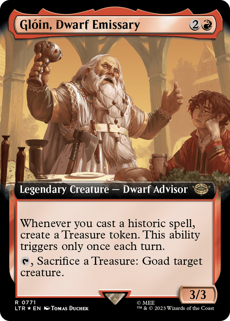 Gloin, Dwarf Emissary (Extended Art) (Surge Foil) [The Lord of the Rings: Tales of Middle-Earth] MTG Single Magic: The Gathering  | Multizone: Comics And Games
