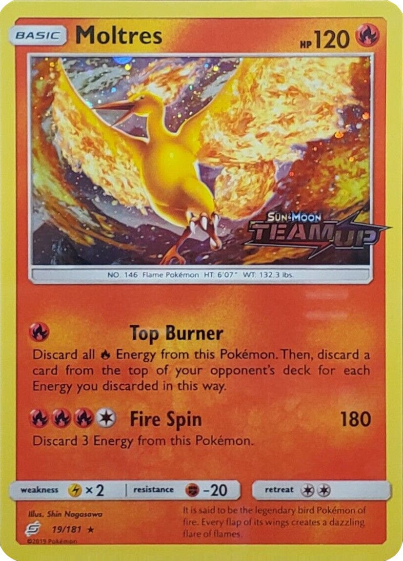 Moltres (19/181) (Stamped) [Sun & Moon: Team Up] Pokemon Single Pokémon  | Multizone: Comics And Games