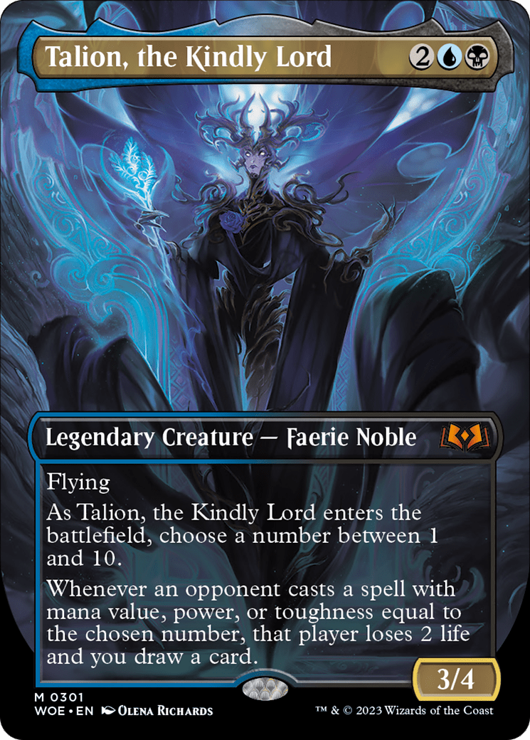 Talion, the Kindly Lord (Borderless Alternate Art) [Wilds of Eldraine] MTG Single Magic: The Gathering  | Multizone: Comics And Games