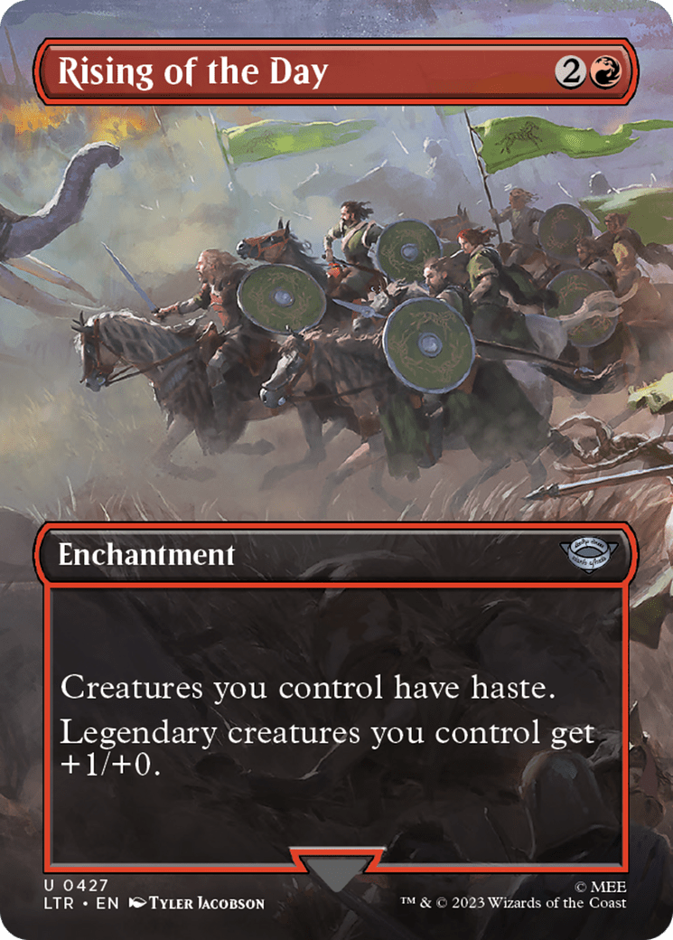 Rising of the Day (Borderless Alternate Art) [The Lord of the Rings: Tales of Middle-Earth] MTG Single Magic: The Gathering  | Multizone: Comics And Games