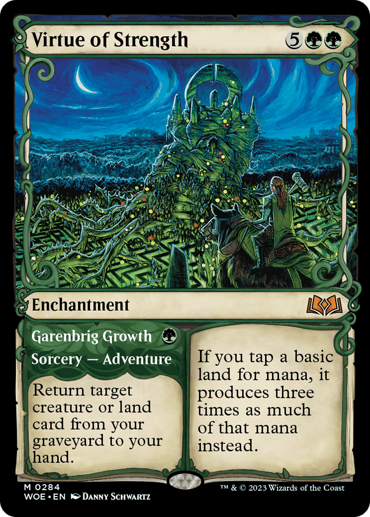 Virtue of Strength // Garenbrig Growth (Showcase) [Wilds of Eldraine] MTG Single Magic: The Gathering  | Multizone: Comics And Games