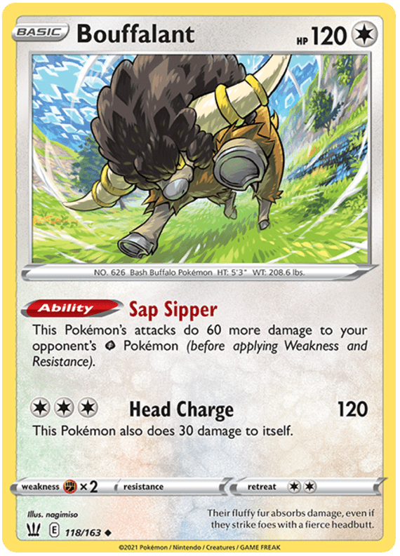 Bouffalant (118/163) [Sword & Shield: Battle Styles] Pokemon Single Pokémon  | Multizone: Comics And Games