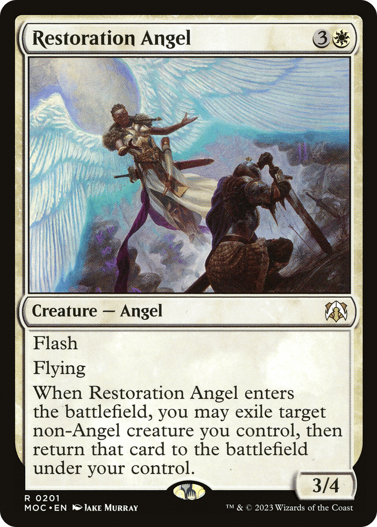 Restoration Angel [March of the Machine Commander] MTG Single Magic: The Gathering  | Multizone: Comics And Games