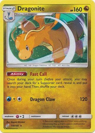 Dragonite (119/181) (Cosmos Holo) [Sun & Moon: Team Up] Pokemon Single Pokémon  | Multizone: Comics And Games