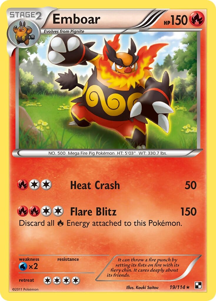 Emboar (19/114) (Cracked Ice Holo) (Theme Deck Exclusive) [Black & White: Base Set] Pokemon Single Pokémon  | Multizone: Comics And Games