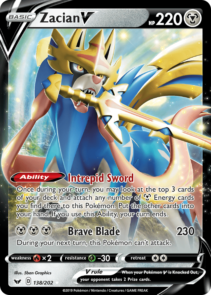 Zacian V (138/202) [Sword & Shield: Base Set] Pokemon Single Pokémon  | Multizone: Comics And Games