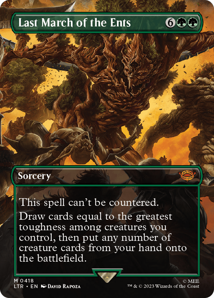 Last March of the Ents (Borderless Alternate Art) [The Lord of the Rings: Tales of Middle-Earth] MTG Single Magic: The Gathering  | Multizone: Comics And Games