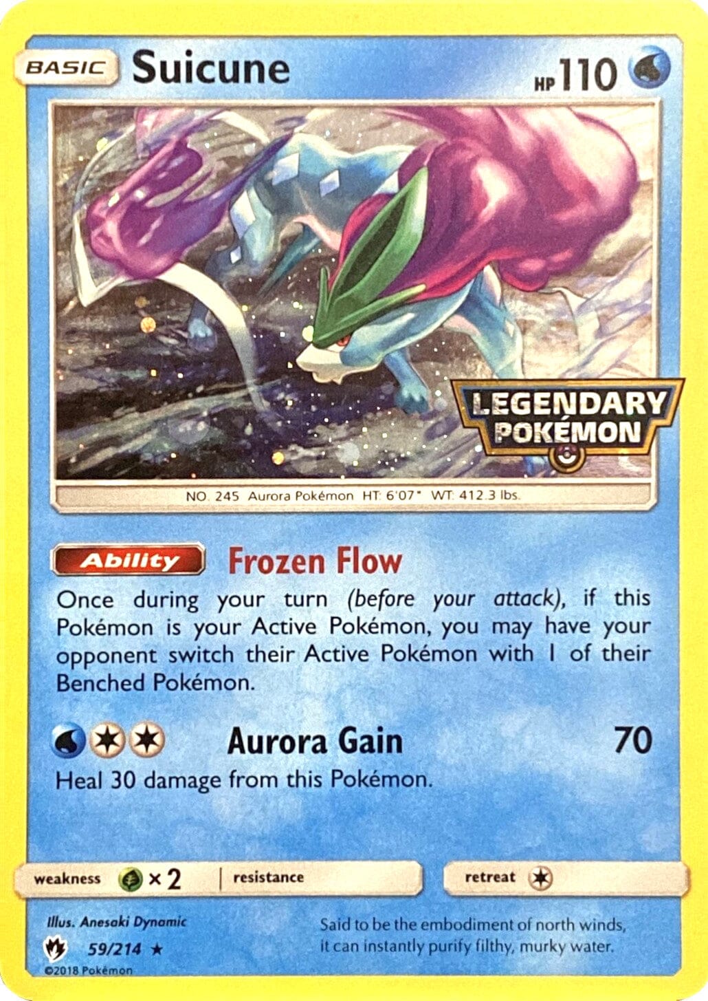 Suicune (59/214) (Legendary Pokemon Stamped) [Sun & Moon: Lost Thunder] Pokemon Single Pokémon  | Multizone: Comics And Games