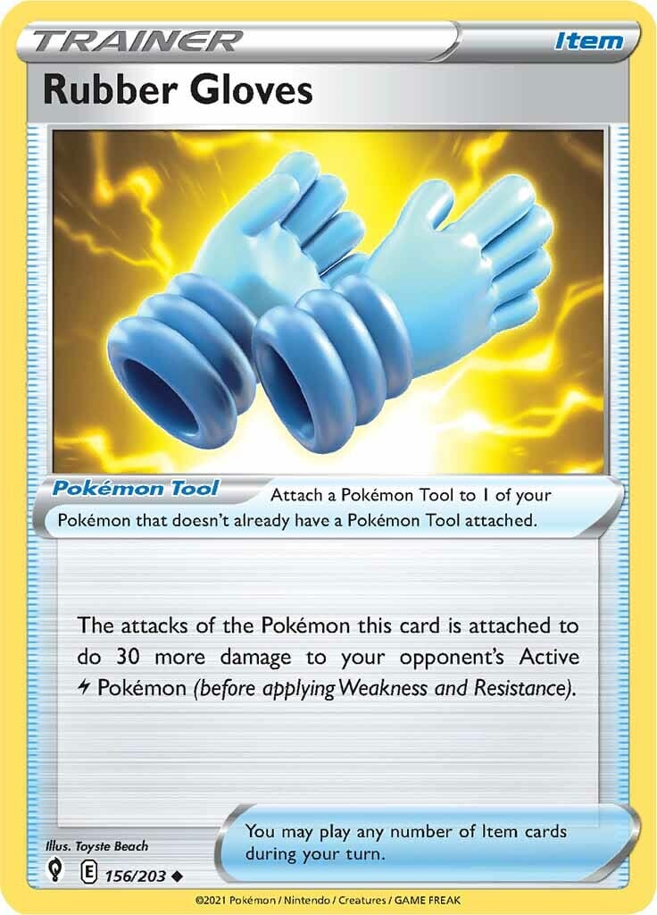 Rubber Gloves (156/203) [Sword & Shield: Evolving Skies] Pokemon Single Pokémon  | Multizone: Comics And Games