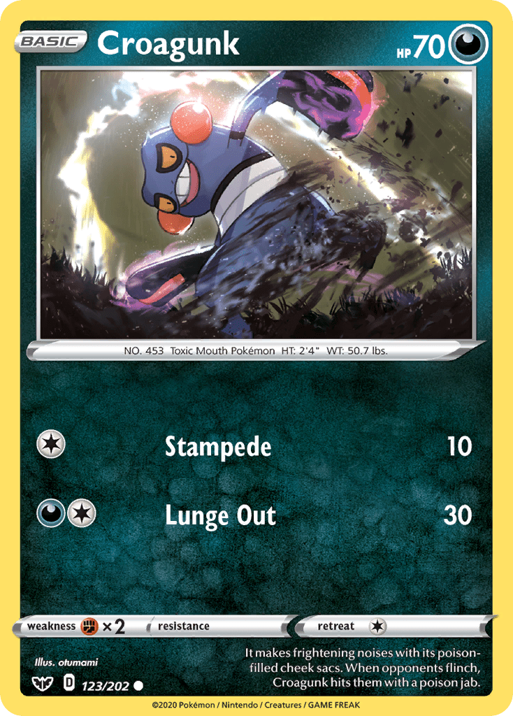 Croagunk (123/202) [Sword & Shield: Base Set] Pokemon Single Pokémon  | Multizone: Comics And Games