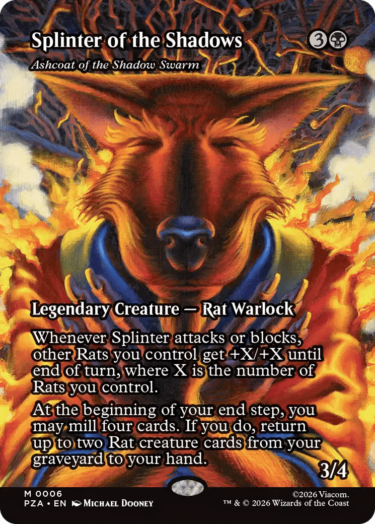 Splinter of the Shadows - Ashcoat of the Shadow Swarm (Borderless) [Teenage Mutant Ninja Turtles Eternal-Legal] MTG Single Magic: The Gathering  | Multizone: Comics And Games