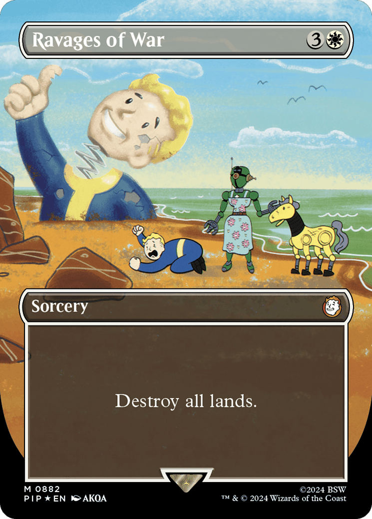 Ravages of War (Borderless) (Surge Foil) [Fallout] MTG Single Magic: The Gathering  | Multizone: Comics And Games