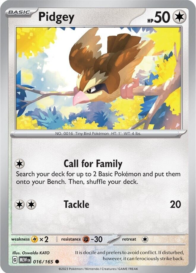 Pidgey (016/165) [Scarlet & Violet 151] Pokemon Single Pokémon  | Multizone: Comics And Games