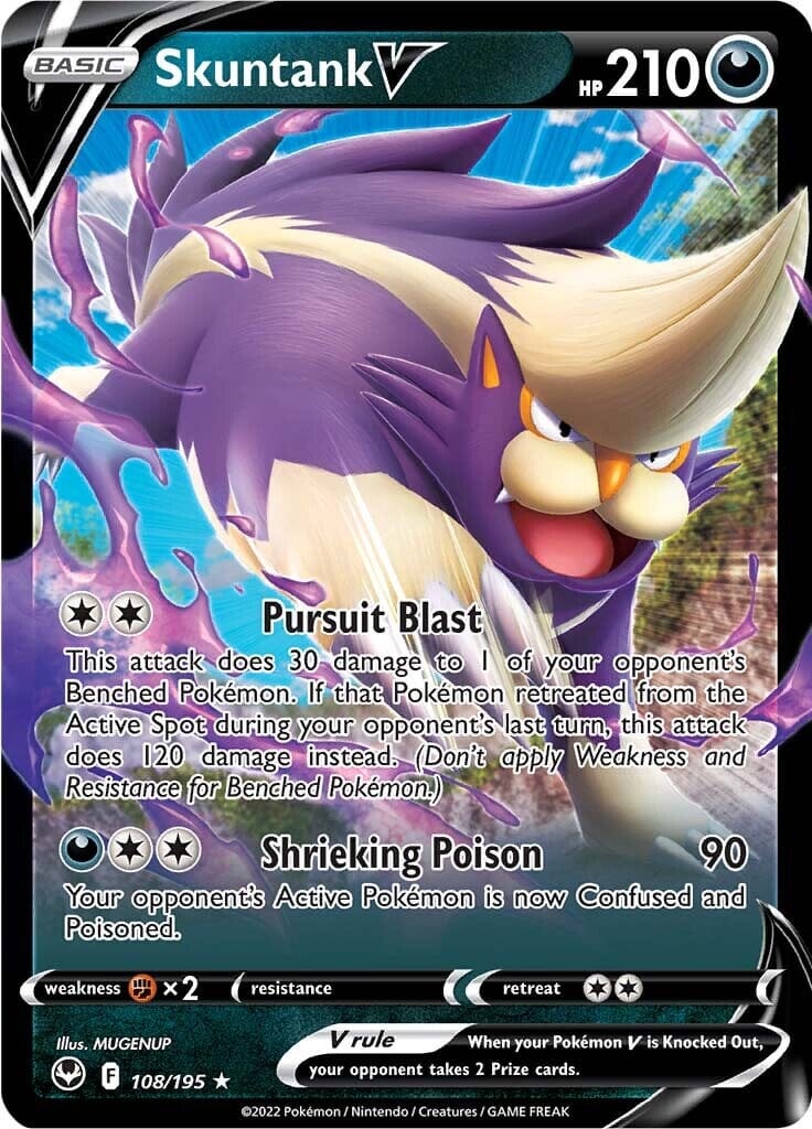 Skuntank V (108/195) [Sword & Shield: Silver Tempest] Pokemon Single Pokémon  | Multizone: Comics And Games