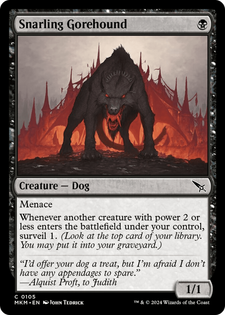 Snarling Gorehound [Murders at Karlov Manor] MTG Single Magic: The Gathering  | Multizone: Comics And Games