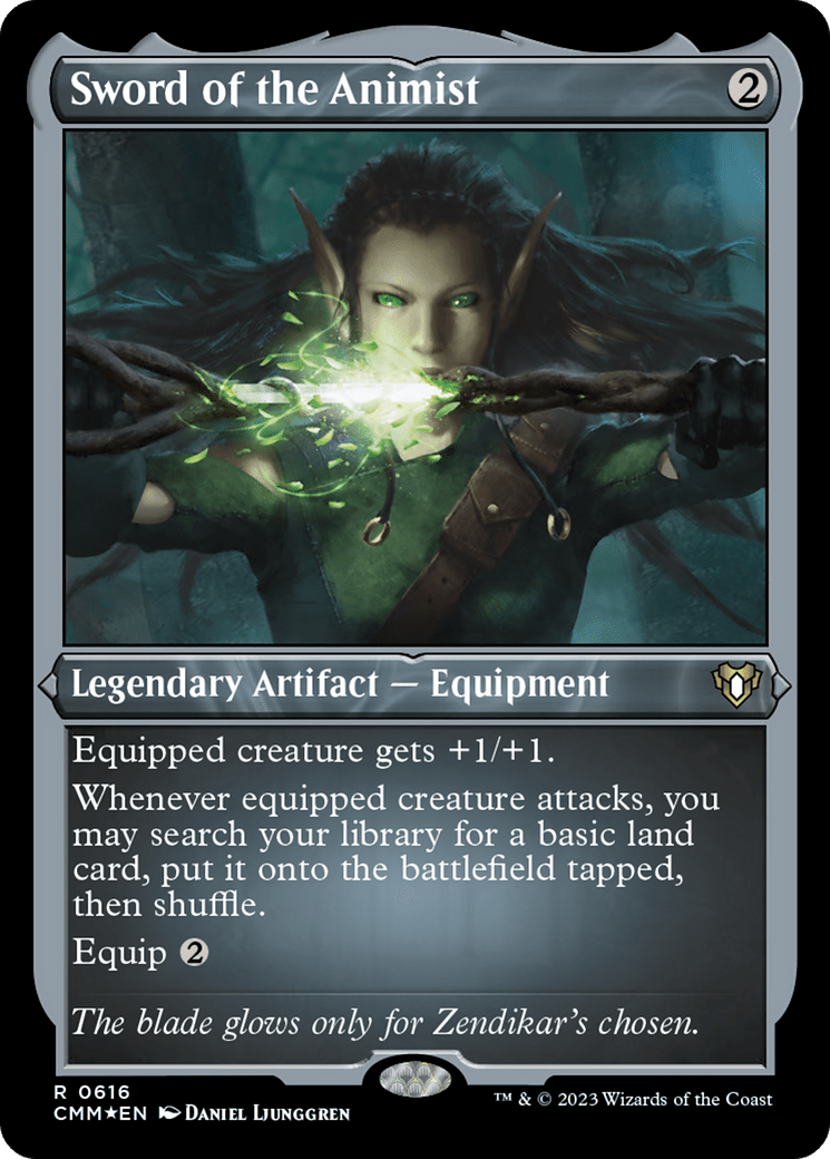 Sword of the Animist (Foil Etched) [Commander Masters] MTG Single Magic: The Gathering  | Multizone: Comics And Games