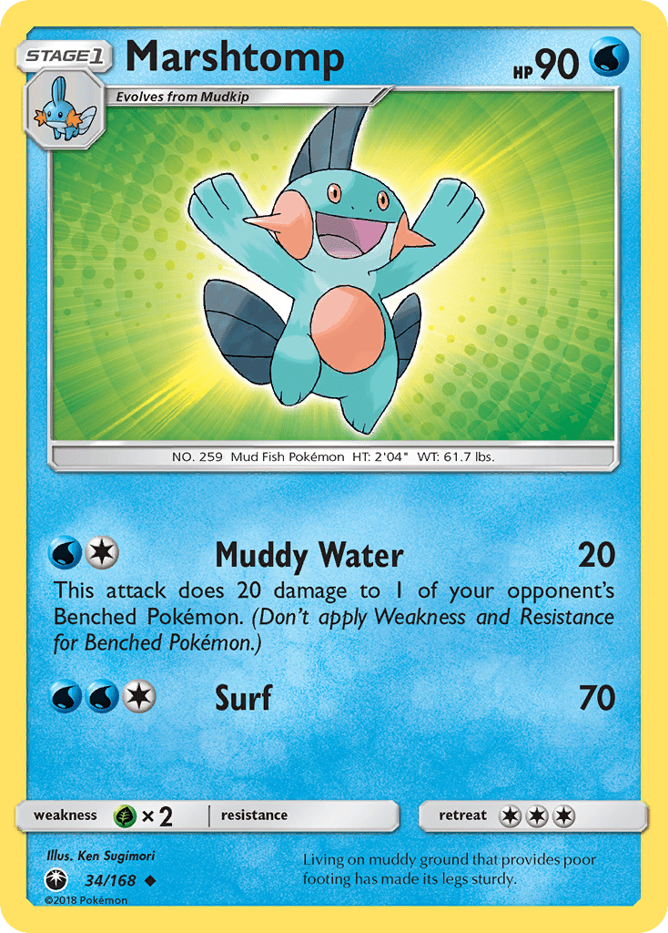 Marshtomp (34/168) [Sun & Moon: Celestial Storm] Pokemon Single Pokémon  | Multizone: Comics And Games