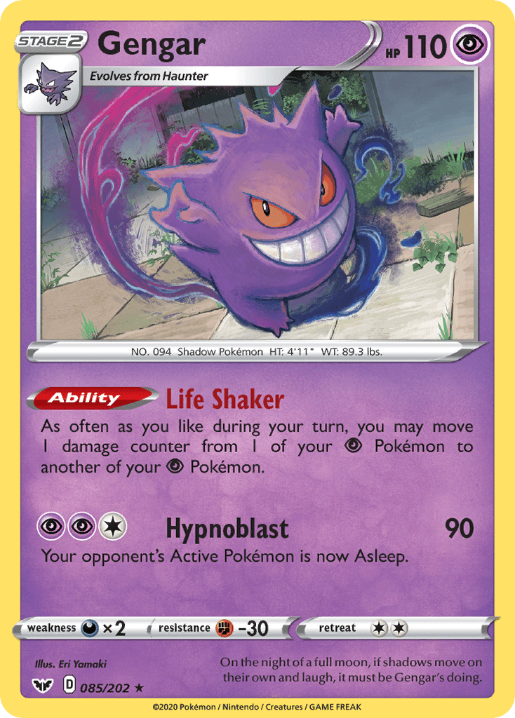 Gengar (085/202) [Sword & Shield: Base Set] Pokemon Single Pokémon  | Multizone: Comics And Games
