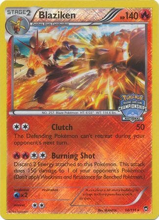 Blaziken (14/111) (National Championship Promo) [XY: Furious Fists] Pokemon Single Pokémon  | Multizone: Comics And Games