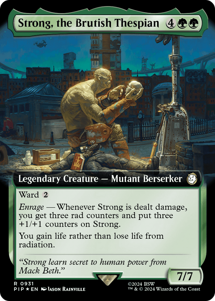 Strong, the Brutish Thespian (Extended Art) (Surge Foil) [Fallout] MTG Single Magic: The Gathering  | Multizone: Comics And Games