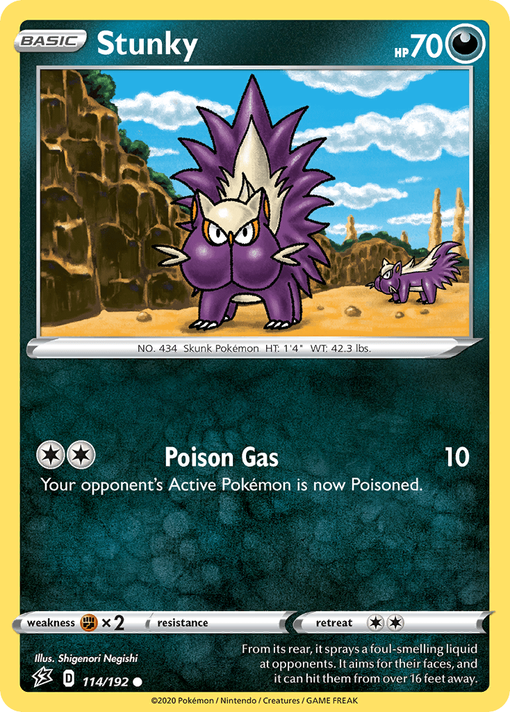 Stunky (114/192) [Sword & Shield: Rebel Clash] Pokemon Single Pokémon  | Multizone: Comics And Games
