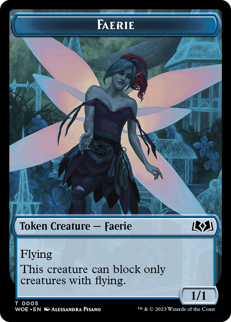Faerie Token [Wilds of Eldraine Tokens] MTG Single Magic: The Gathering  | Multizone: Comics And Games