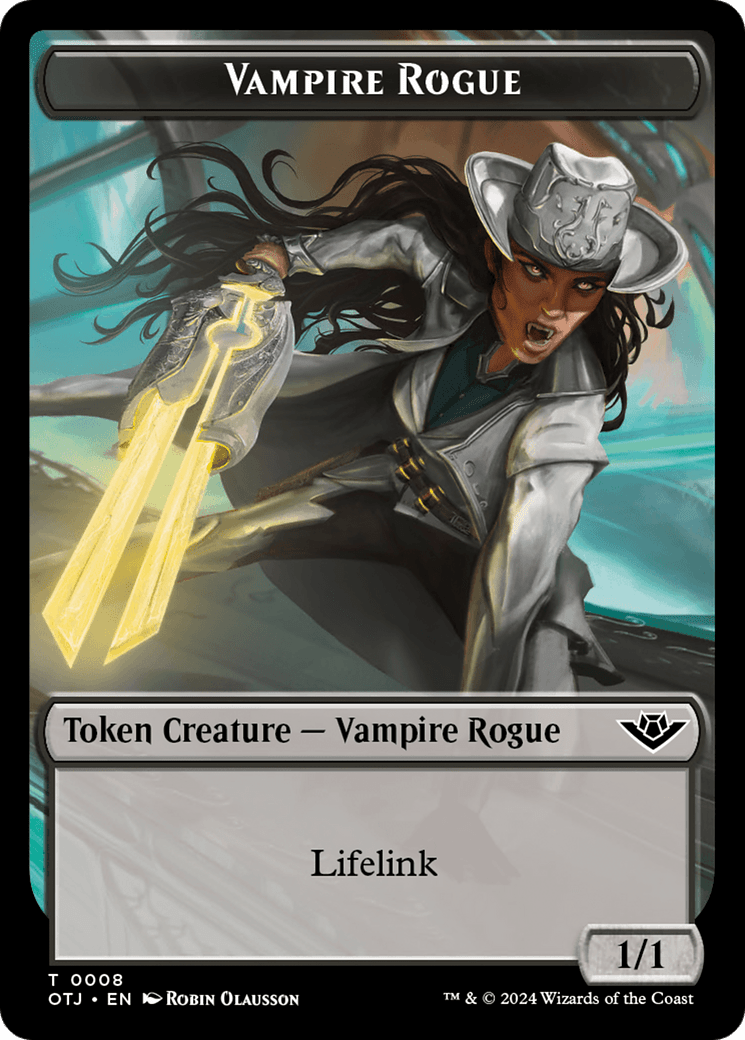 Treasure // Vampire Rogue Double-Sided Token [Outlaws of Thunder Junction Tokens] MTG Single Magic: The Gathering  | Multizone: Comics And Games