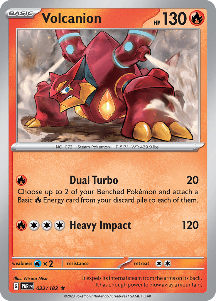 Volcanion (022/182) [Scarlet & Violet: Paradox Rift] Pokemon Single Pokémon  | Multizone: Comics And Games