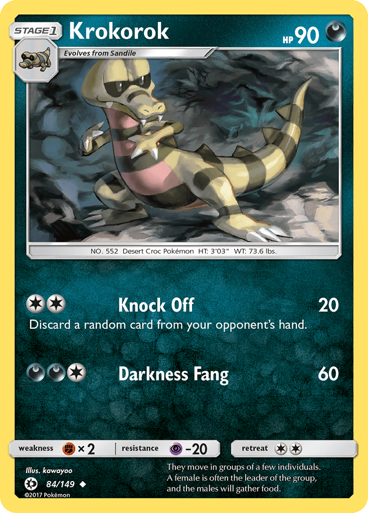 Krokorok (84/149) [Sun & Moon: Base Set] Pokemon Single Pokémon  | Multizone: Comics And Games