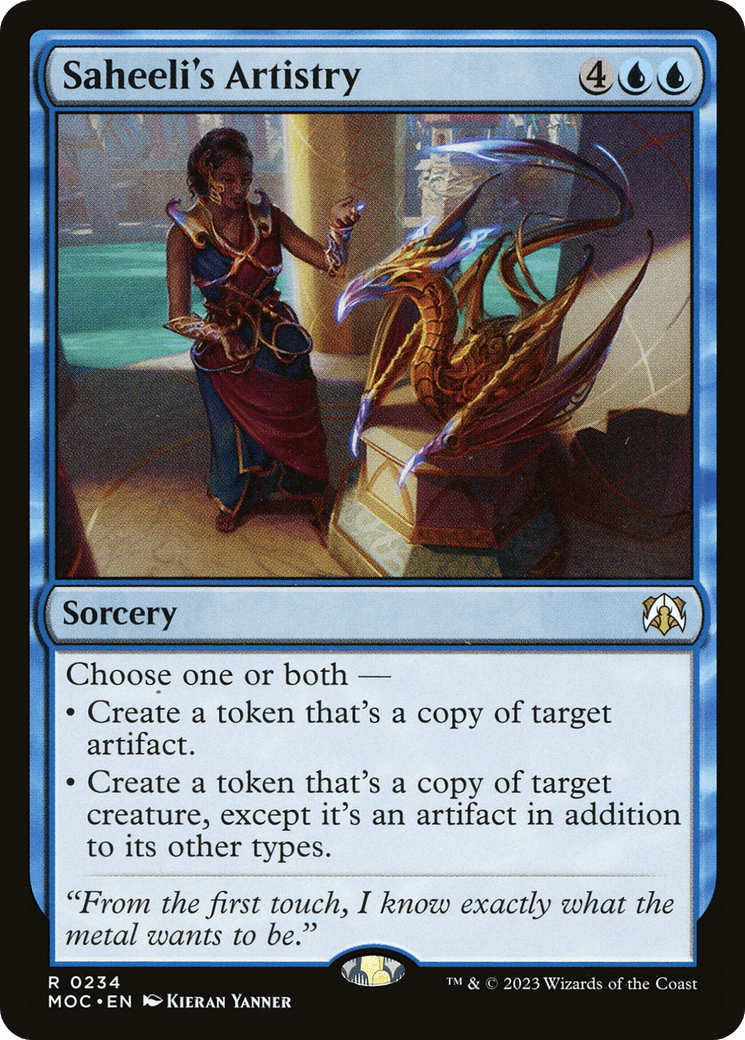 Saheeli's Artistry [March of the Machine Commander] MTG Single Magic: The Gathering  | Multizone: Comics And Games