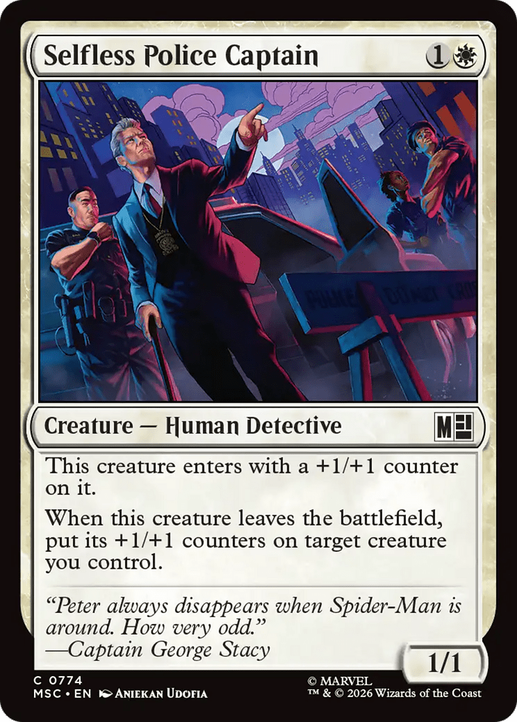 Selfless Police Captain [Marvel Super Heroes Commander] MTG Single Magic: The Gathering  | Multizone: Comics And Games